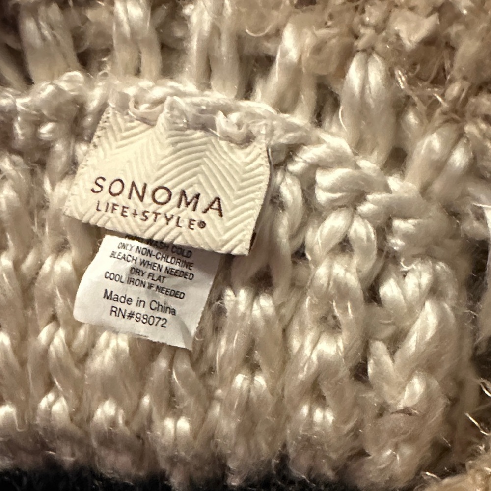 Sonoma Ivory and Chocolate Brown Multi Colors Infinity Knit Scarf - Picture 4 of 10